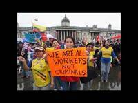 Migrants charged up for a strike over their rights violation!!